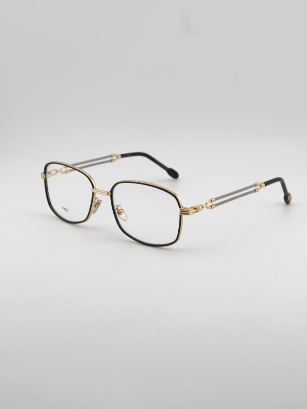Fred FG50065U 001 Eyeglasses Gold / Black 56mm Rectangle Frame